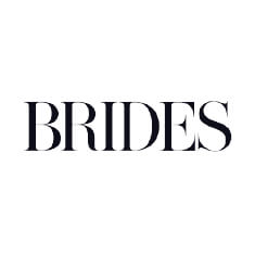 Black text that says 'BRIDES' on a white background