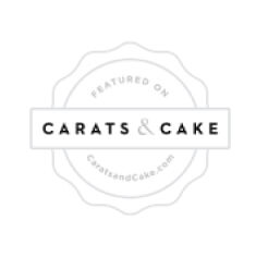 White seal logo that says 'Featured on Carats & Cake' and 'CaratsandCake.com'