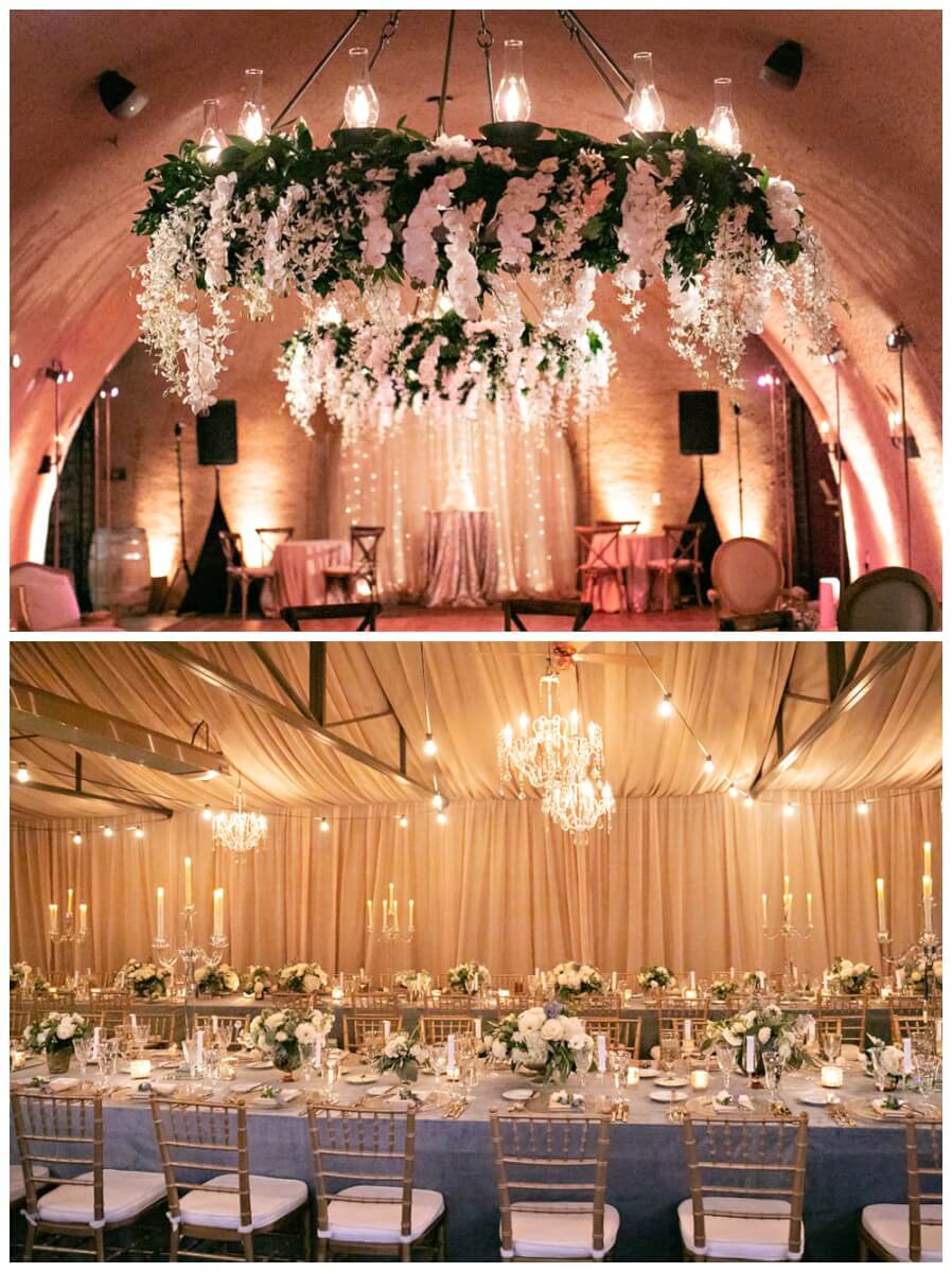 Romantic floral chandelier, Calistoga Ranch Wedding