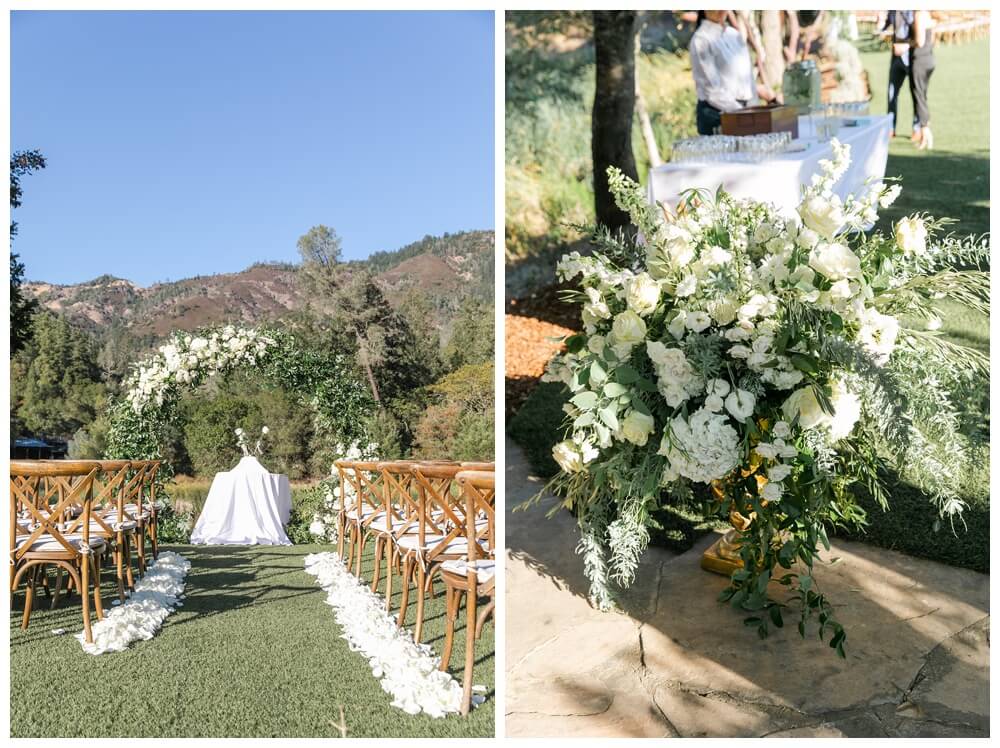 Blue and White Wine Country Ceremony at Calistoga Ranch