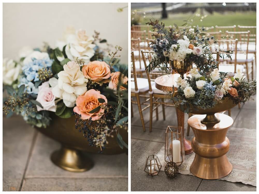 Dusty Blue & Peach Wedding Flowers, Healdsburg Wedding Florist, Aimee Lomeli Designs