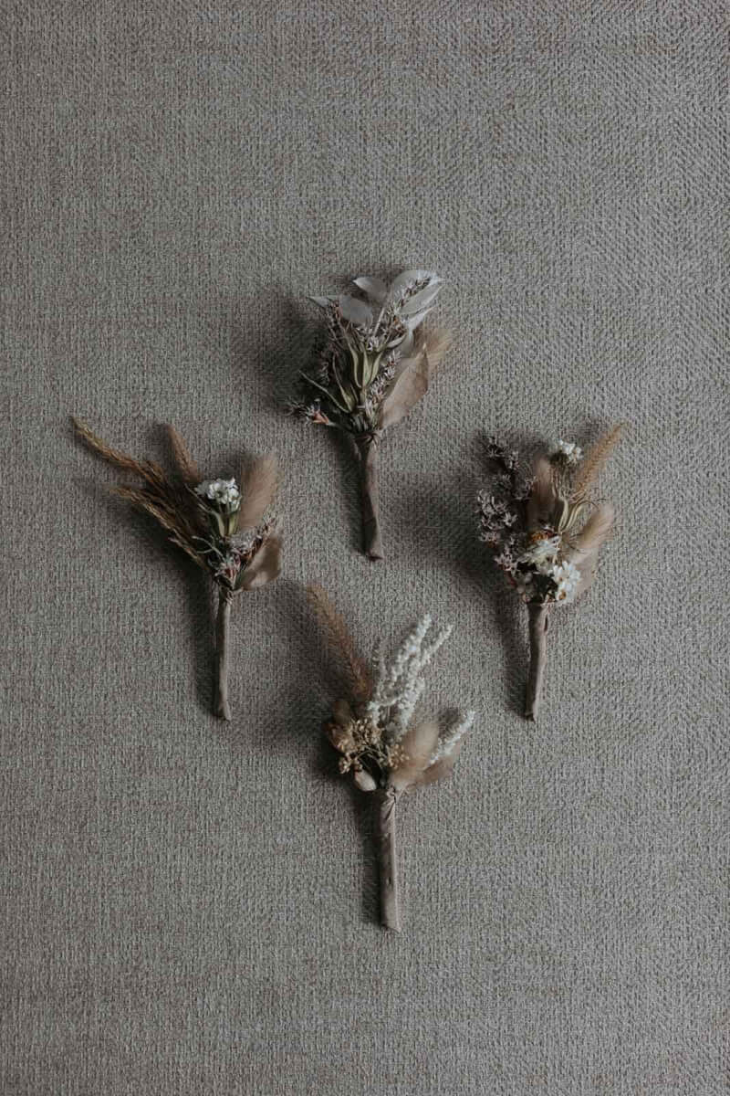 custom dried flower boutonnieres